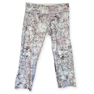 CALVIN KLEIN Women's Performance Wick Yoga Leggings Marble Print Mesh Size L